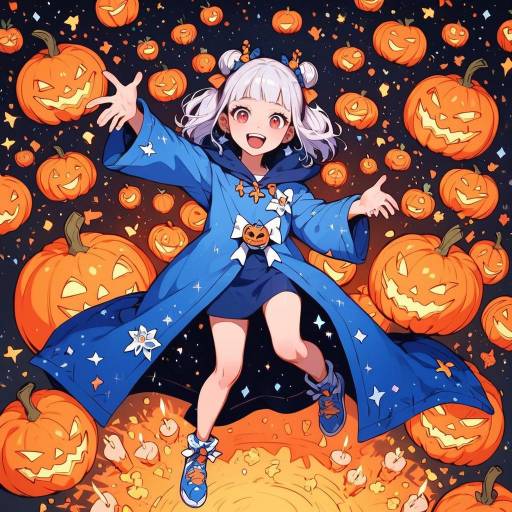 Angelic Figure Surrounded by Autumn Atmosphere