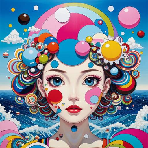 Surreal Ocean Woman in Murakami Style