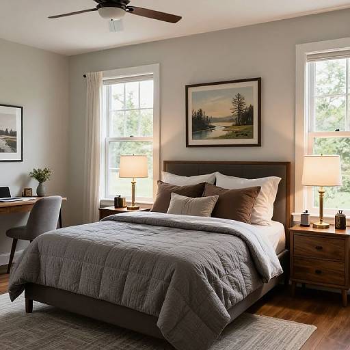 Cozy Bedroom with Scenic Window View