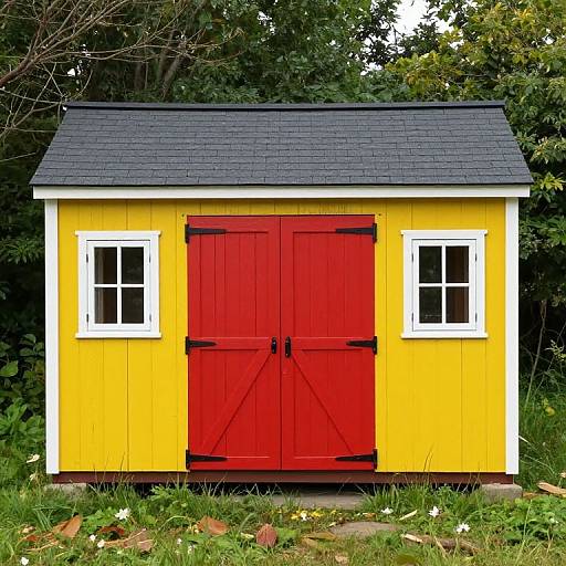 Charming Yellow Wooden Farm Shed
