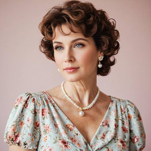 Vintage Style Woman with Pearl Jewelry