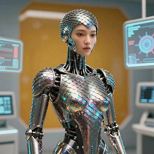 Iridescent Cyberpunk Android Medic