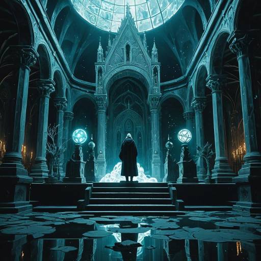 Mystical Mage in Gothic Cathedral
