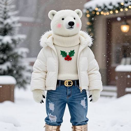 Festive Polar Bear Winter Fashion