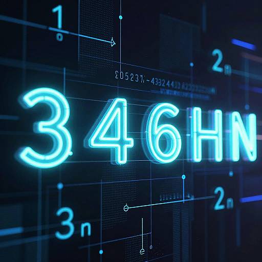 Futuristic Neon Digital Number Interface