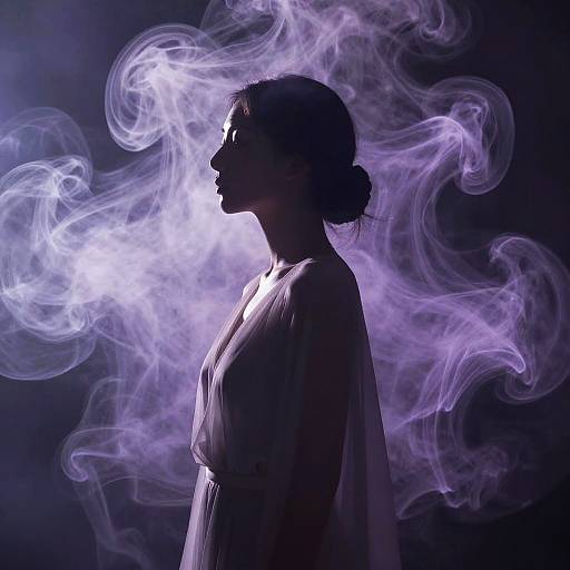 Ethereal Silhouette in Lavender Smoke