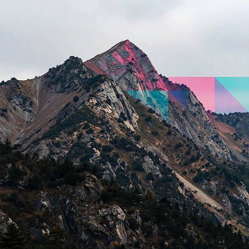 Futuristic Mountain Landscape Blend