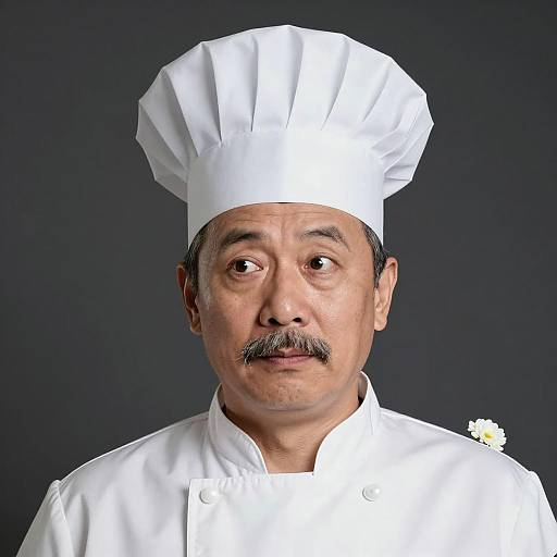 Surprised Chef Portrait on Dark Background