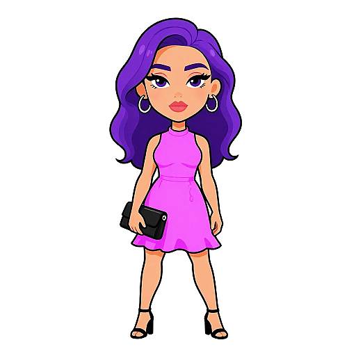 Stylish Woman in Bright Pink Dress