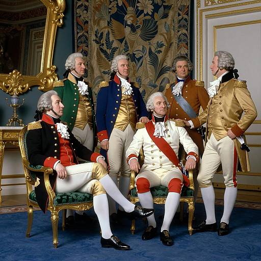 Elegant 18th-Century Military Gathering Scene