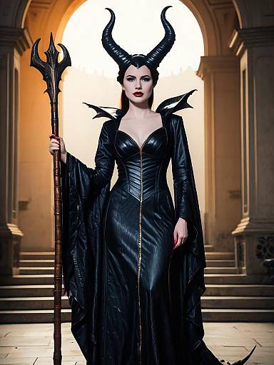 Full-Body Maleficent Cosplay Photo