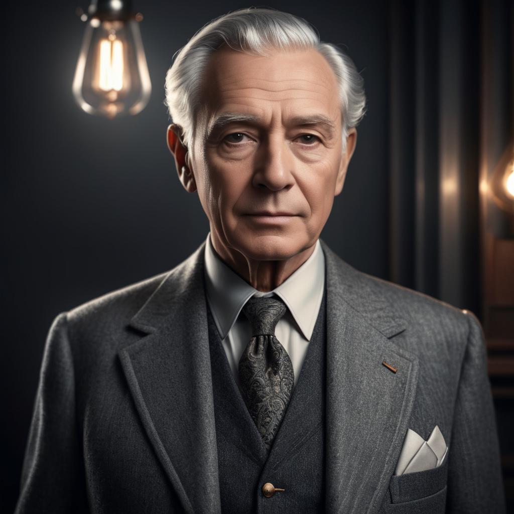 Cinematic Portrait of Elegant Elderly Man