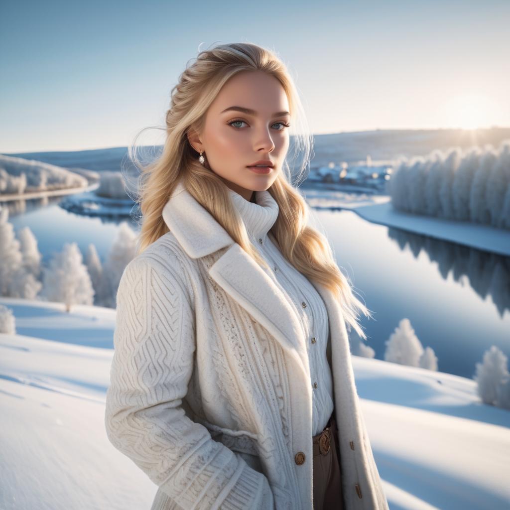 Stunning Young Russian Woman in Snow