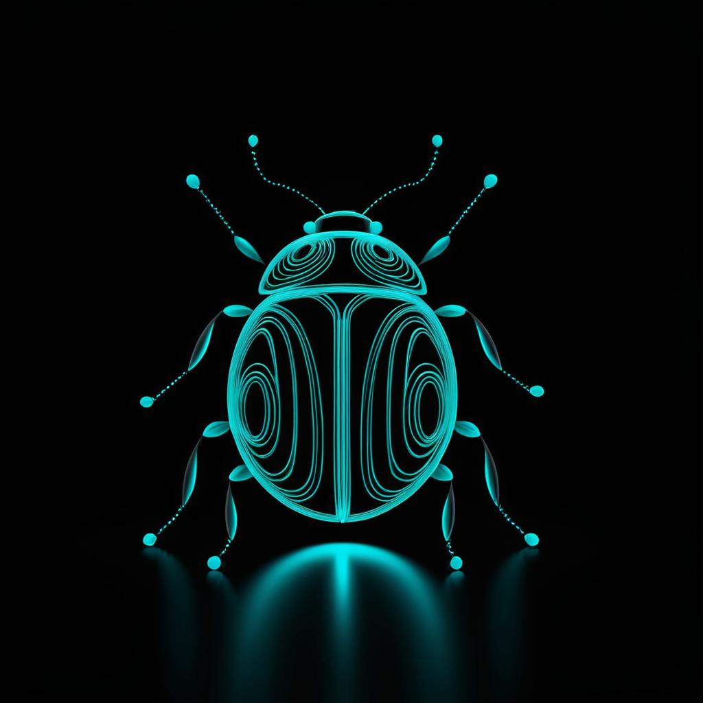 Elegant Turquoise Ladybug Light Art