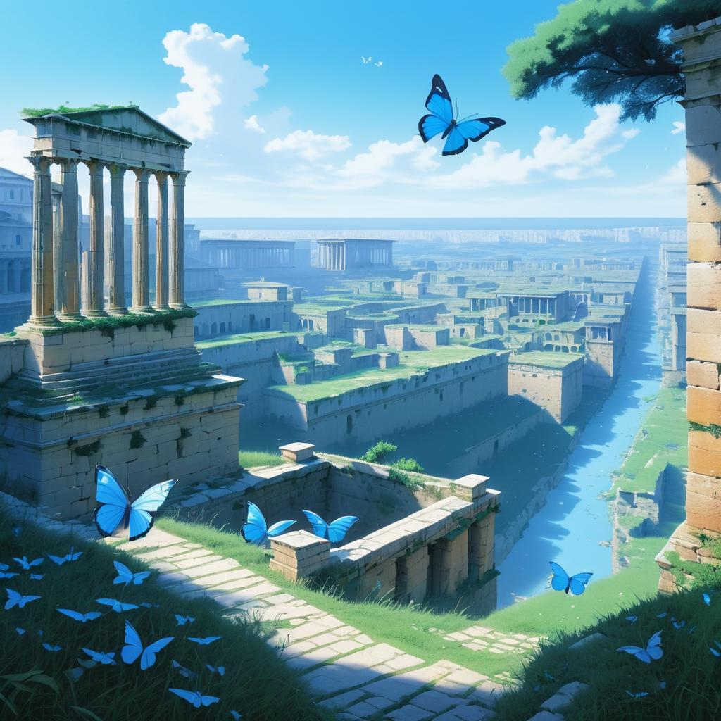 Gouache Fantasy: Butterflies and Ruins