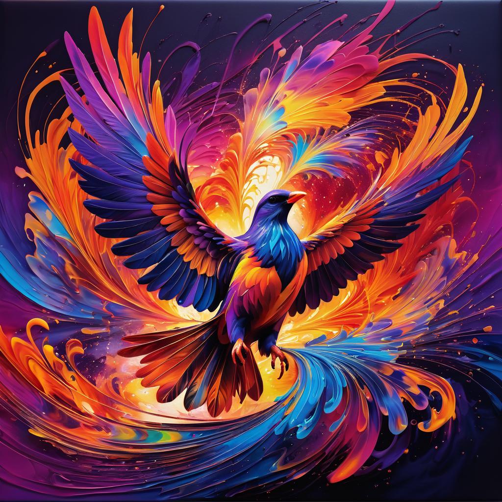 Majestic Bird in a Vibrant Color Explosion