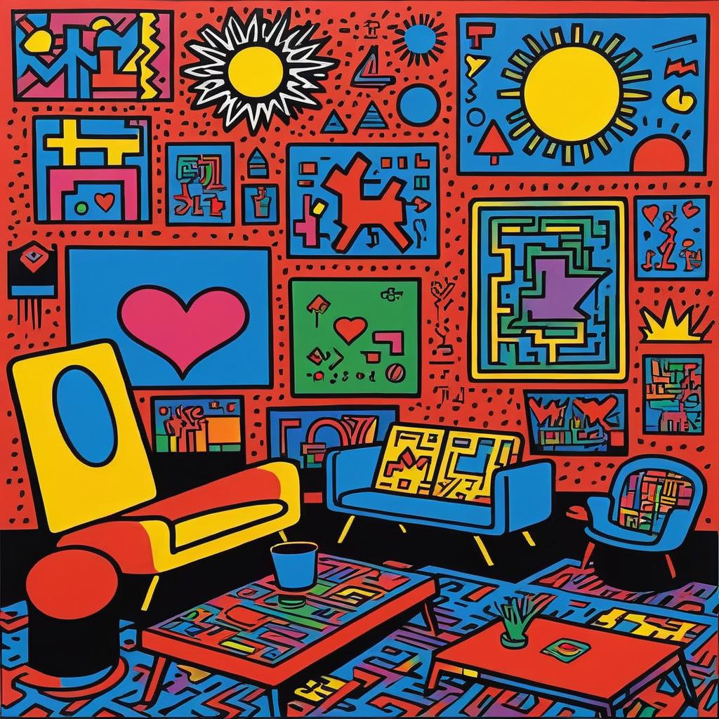 Dreamlike Art Fusion: Haring, Basquiat, Banksy