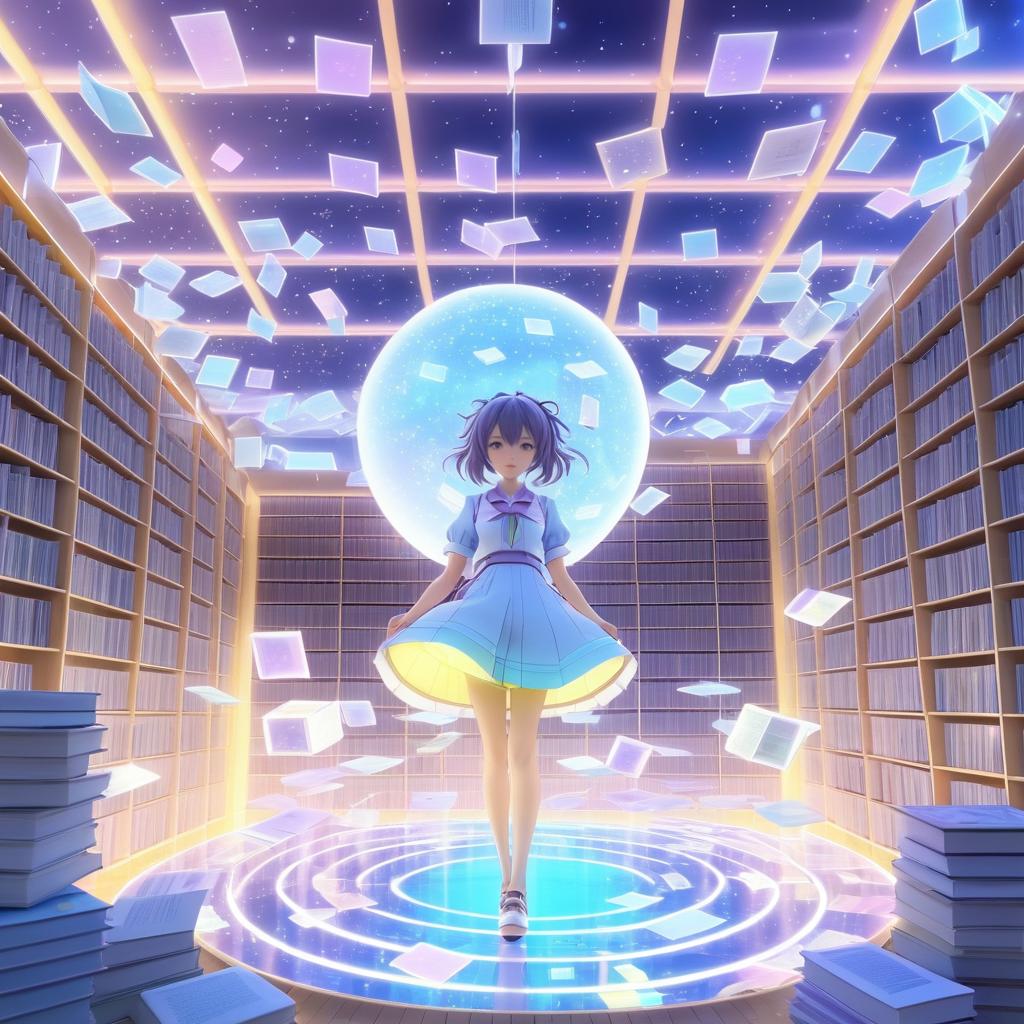 Yuki Nagato in a Magical Library Scene