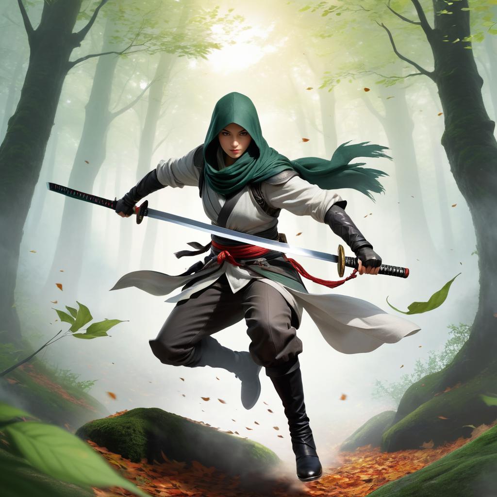 Rogue Assassin in Misty Forest Art