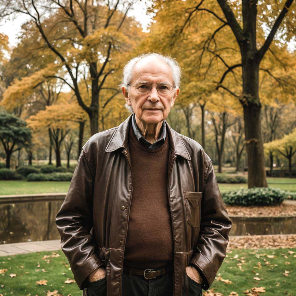 Elderly Philosopher in Tranquil Park Setting