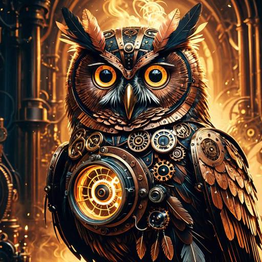 Steampunk Owl with Copper Feathers