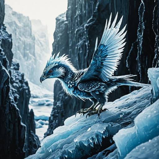 Vibrant Icebound Phoenix Hatchling Art Vibrant Icebound Phoenix Hatchling Art