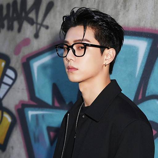 Trendy Korean Man Urban Portrait