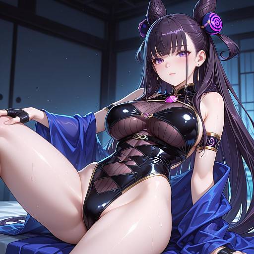Illustration of Murasaki shikibu (swimsuit rider) (first ascension) (fate), fate/grand order in the style of E20