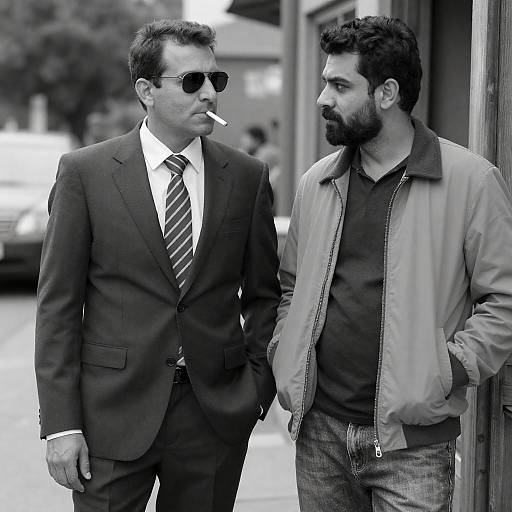 Vintage Noir Portrait of Two Men