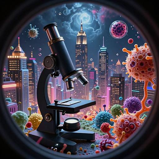 Victorian Microscope Reveals Neon Metropolis