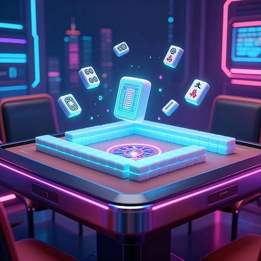 Cyberpunk Futuristic Mahjong Table