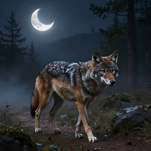 Misty Mountain Coyote Portrait