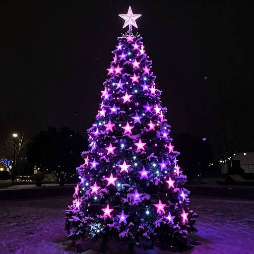 Festive Purple and Pink Christmas Tree