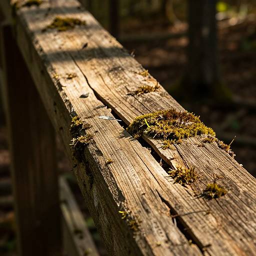 Verfallene Holzplanke an Alter Brücke