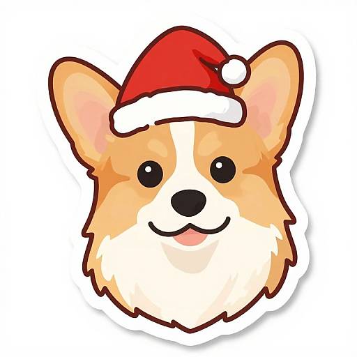 Cute Merle Corgi Christmas Sticker