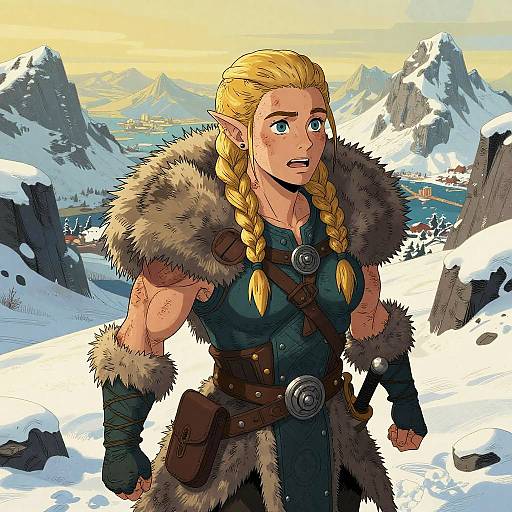 Epic Viking Elf Portrait in Snow