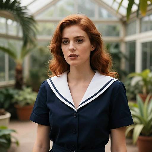 Vintage Sailor Dress in Tropical Conservatory