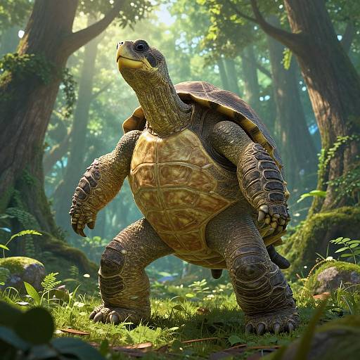 Mystical Human Turtle Hybrid Warrior