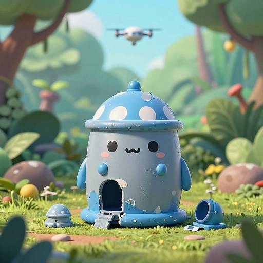 Kawaii Time Machine Repair Shop in Jungle