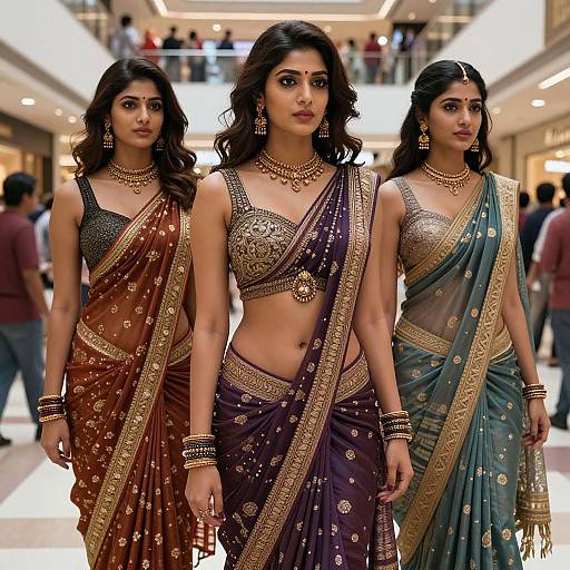 Hyper-Realistic Tamil Girls in Mall