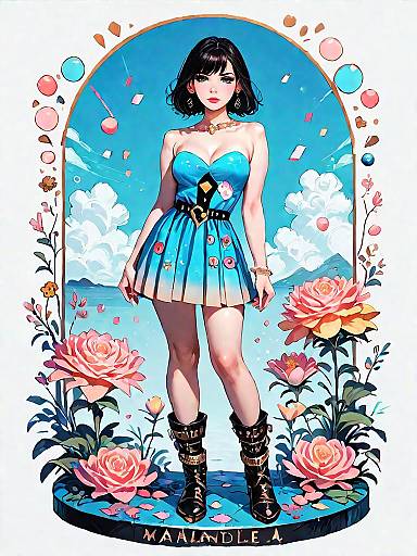 Stylish Party Girl in Mini Dress