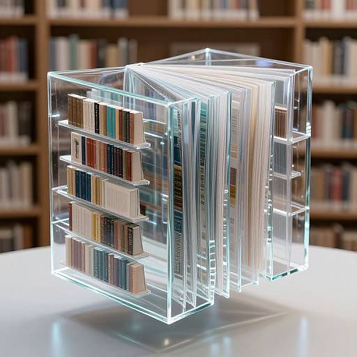 Levitating Transparent Liquid Glass Library