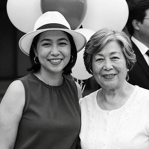 Smiling Women in Black-and-White Photography