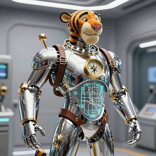 Stippling Tigger in Chrome Exosuit
