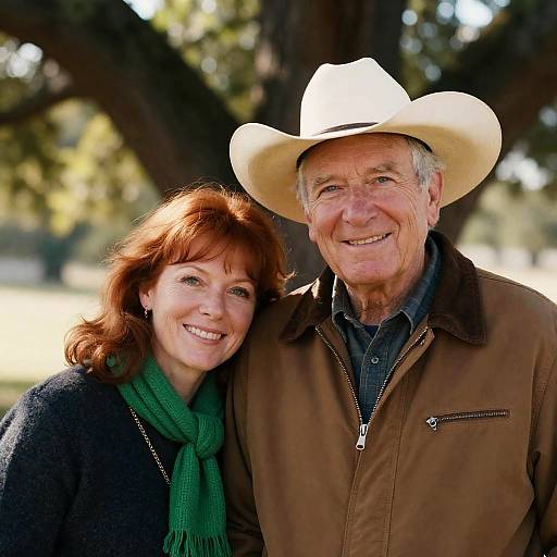 Warm Outdoor Portrait of Elderly Couple