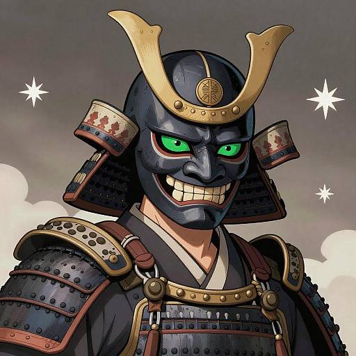 Epic Samurai Warrior Portrait in Fantasy Style
