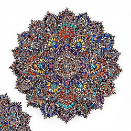 Hyperreal Pointillism Filigree Robot Close-Up