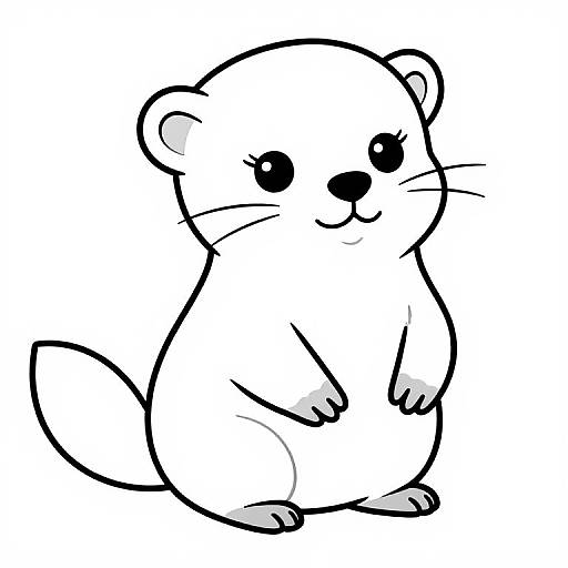 Cute Baby Stoat Coloring Page