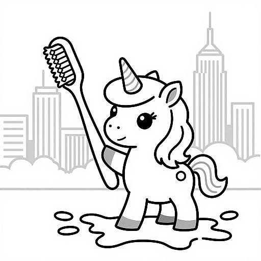 Cute Unicorn Coloring Page for Kids