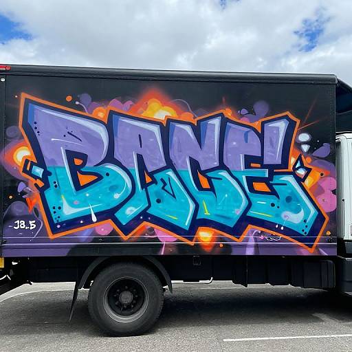 Vibrant Graffiti Truck Art